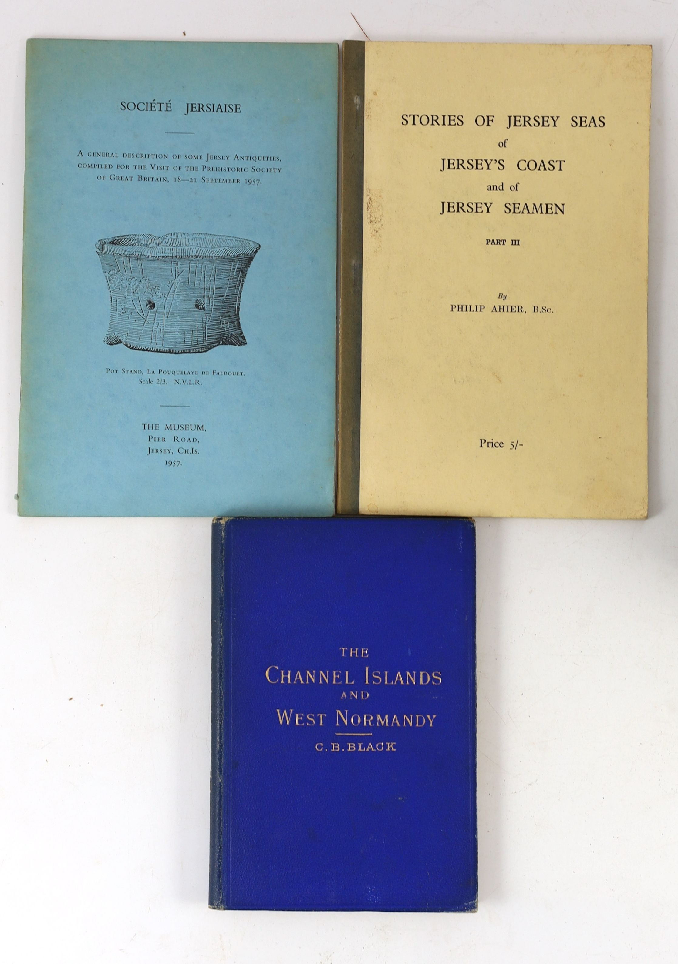 Jersey and Channel Island interest - Plees, W - An Account of the Island of Jersey, 4to, rebound blue leatherette, lacking map, Southampton, 1816; Actes des Etats de L’ile de Jersey 1524-1596, Jersey, 1897; Cartulaire de